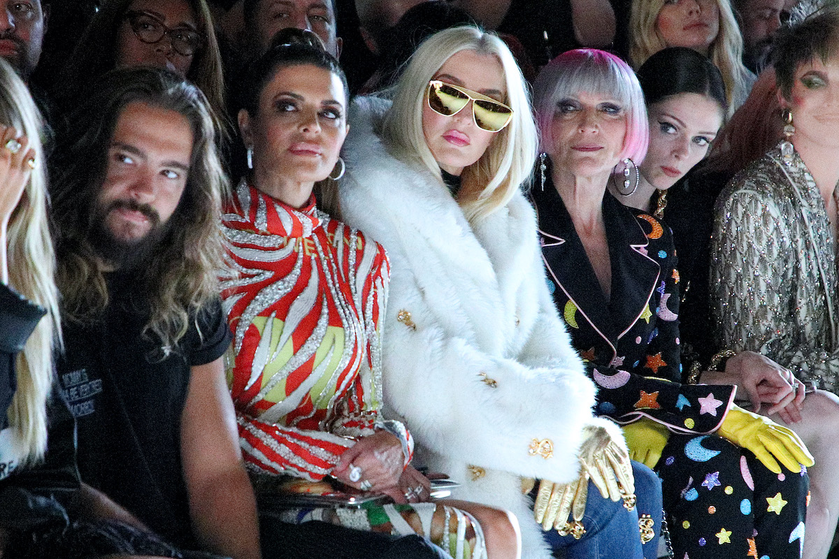 Tom Kaulitz, Lisa Rinna, Erika Jayne, and Maye Musk attend the Jeremy Scott front row during New York Fashion Week