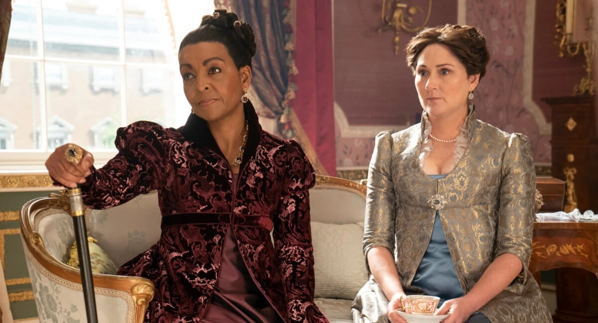 Lady Danbury and Lady Bridgerton in 'Bridgerton' Season 2.