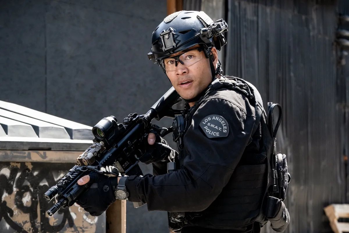 David Lim as Tan, wearing tactical gear, in 'S.W.A.T.'