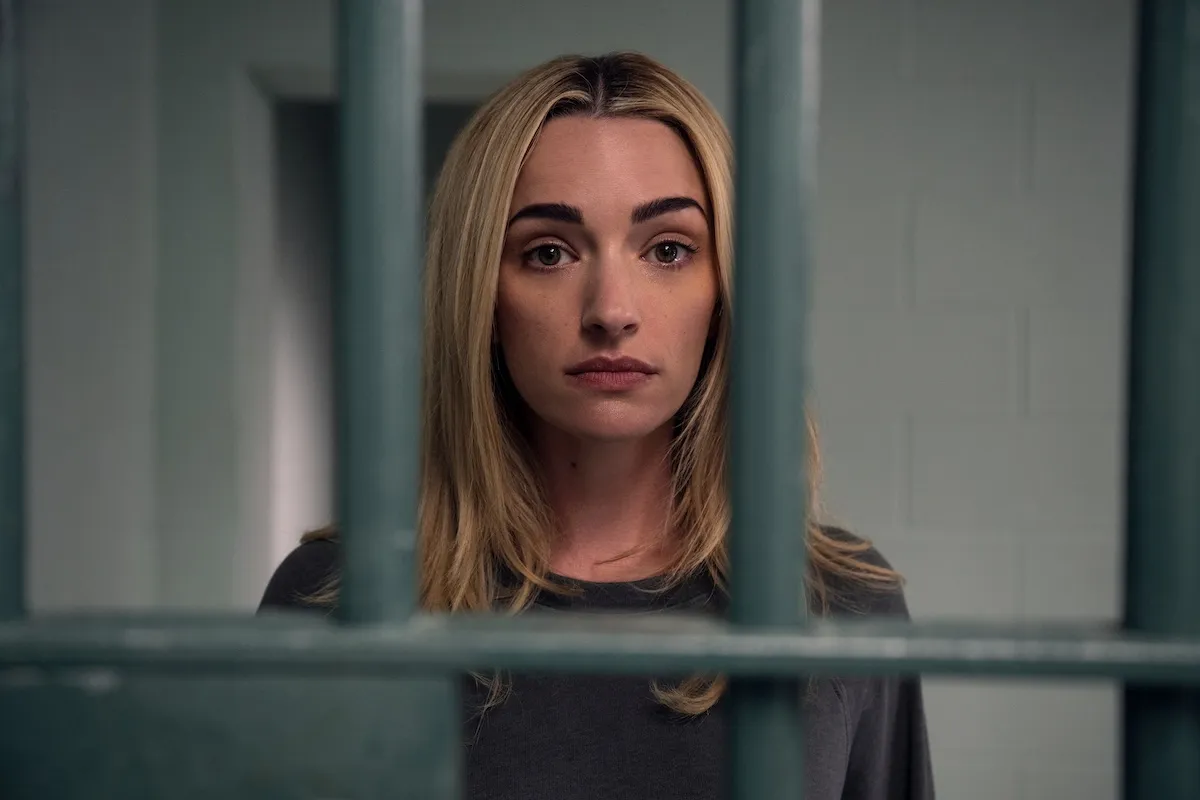 Brianne Howey as Geogria, behind bars, in 'Ginny & Georgia' Season 3