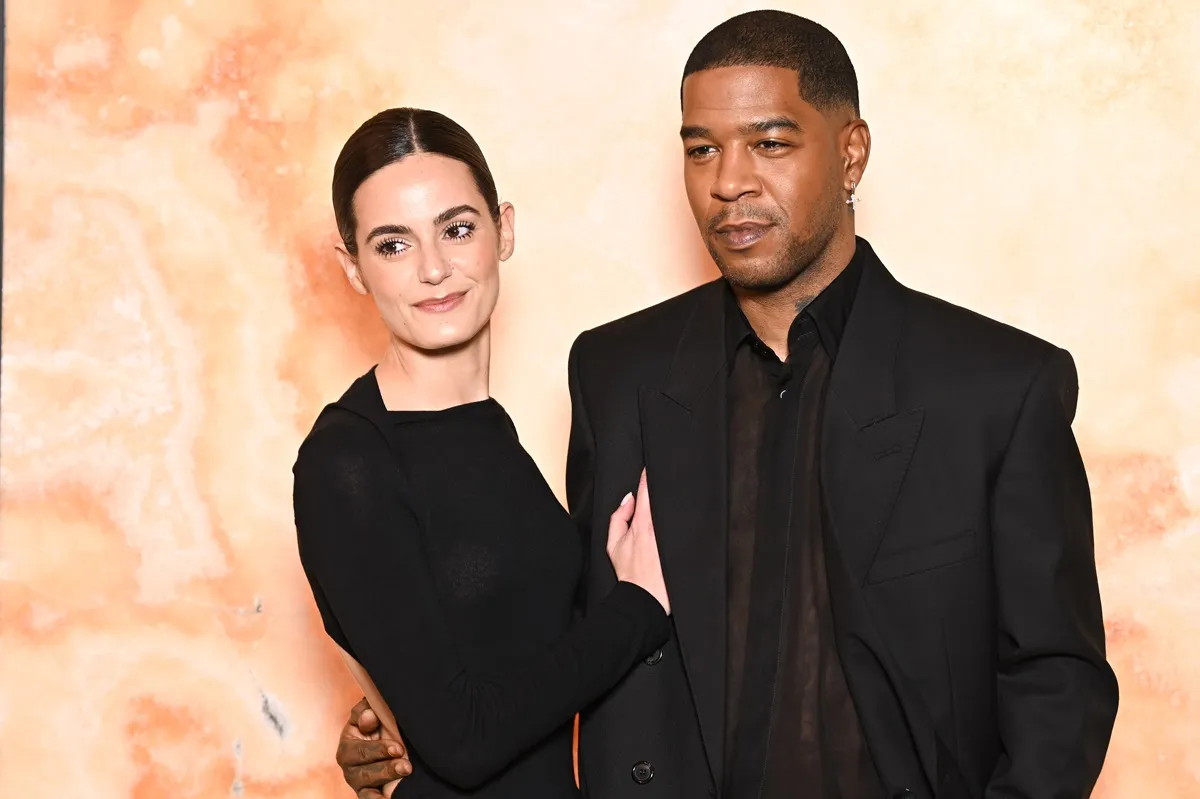 Lola Abecassis Sartore and Kid Cudi attends the Saint Laurent Womenswear Fall/Winter 2025-2026 show as part of Paris Fashion Week