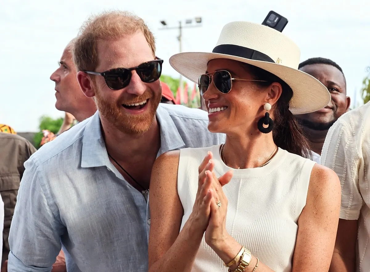 Prince Harry and Meghan Markle at San Basilio de Palenque during Colombia visit