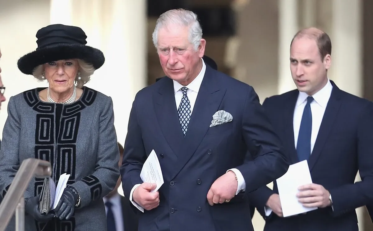 Queen Camilla, King Charles, and Prince William leave the Grenfell Tower National Memorial Service in London